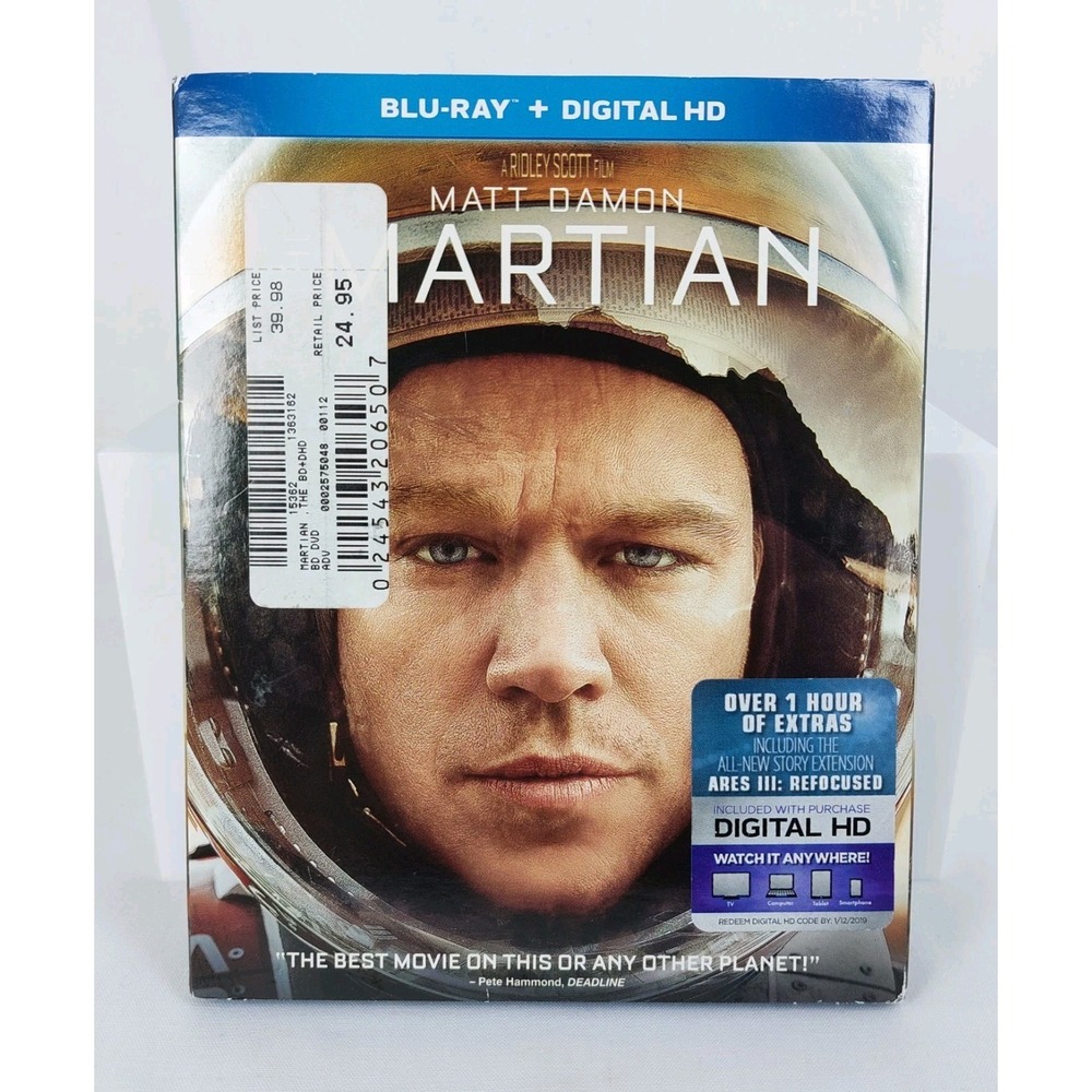 The‎ Martian Blu-ray DVD 2015 20th Century Fox Matt Damon
